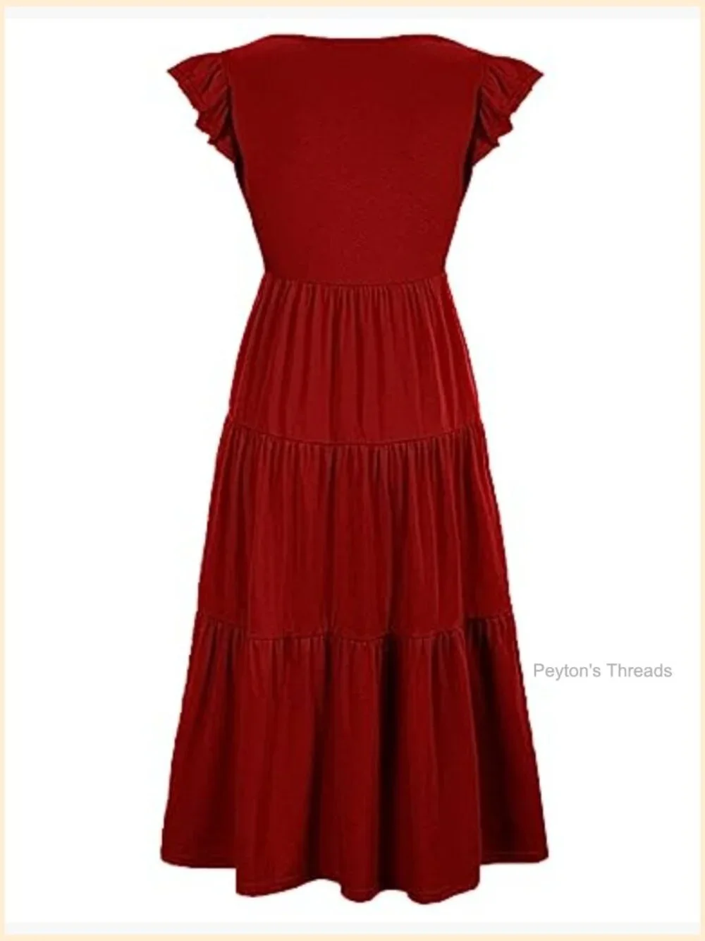 Flutter Short Sleeve Smocked Tiered Nursing Dress with Pockets